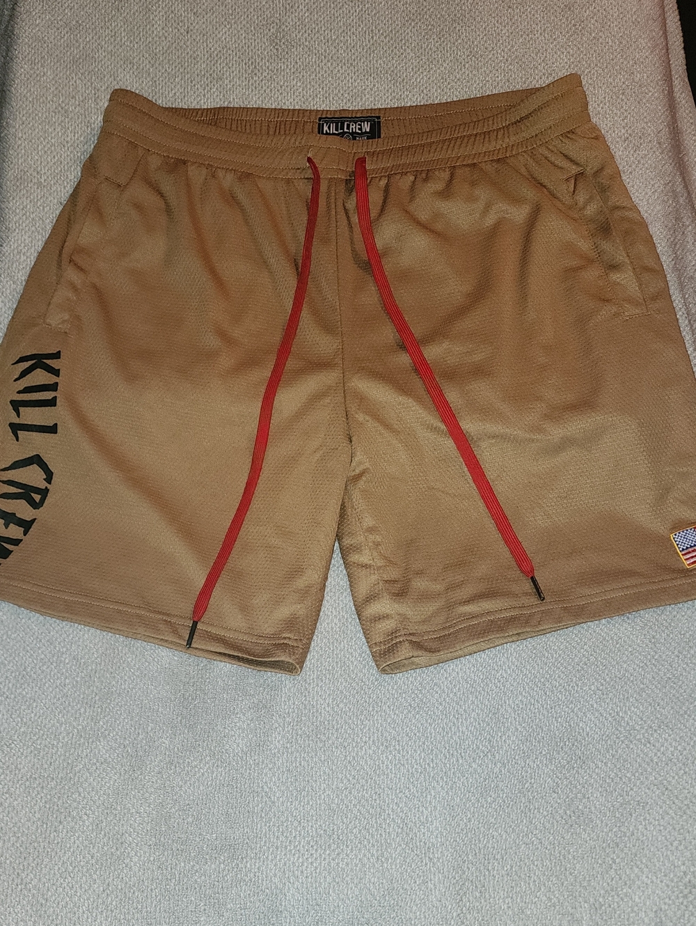 Kill Crew Relaxed Cut Shorts Embroidered Flag